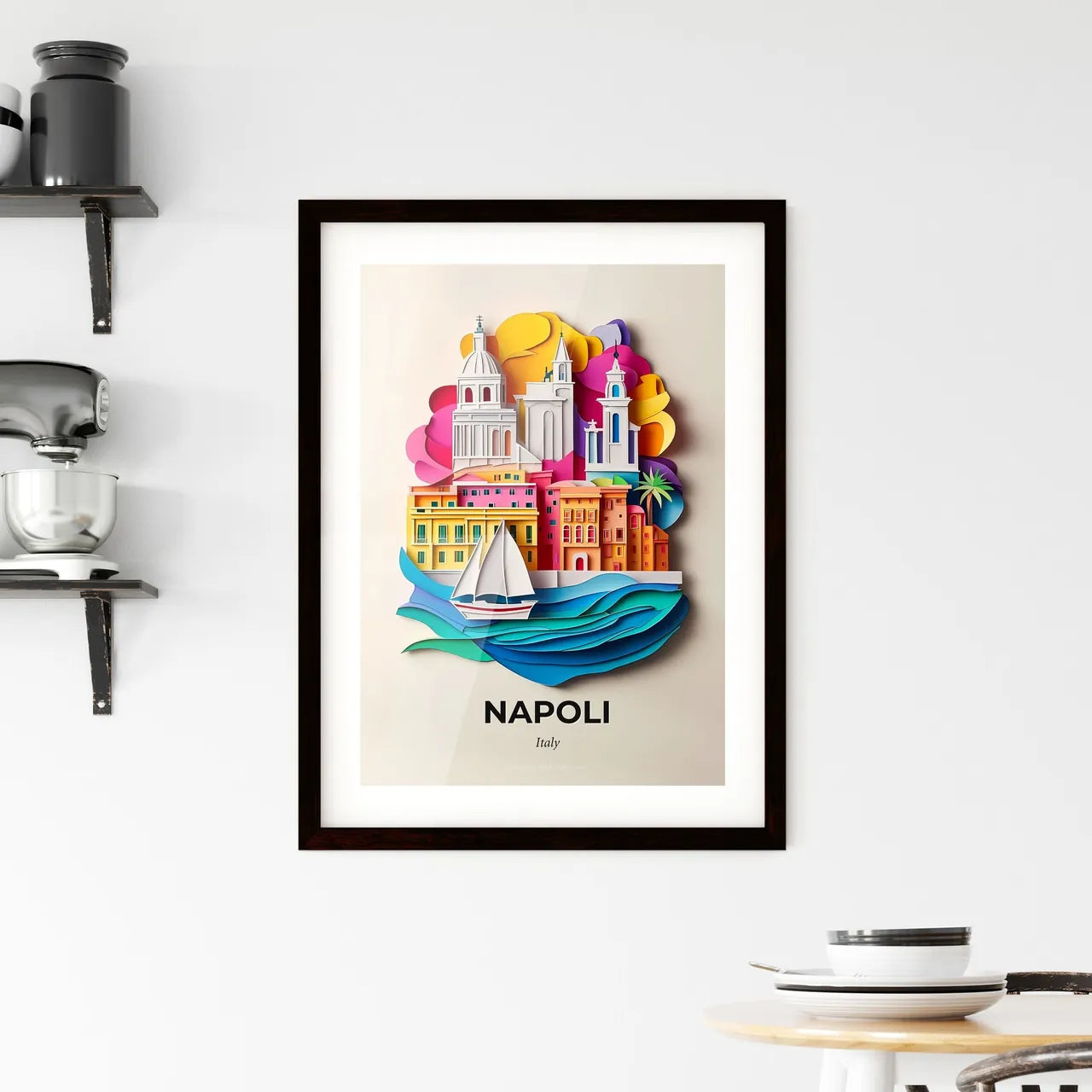 Vivid Naples, Italy, Framed Wall Art