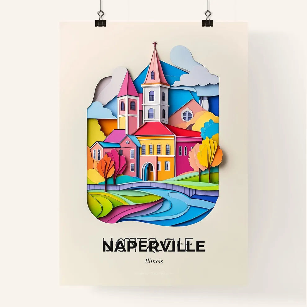 Vivid Naperville, Illinois, Colorful Poster