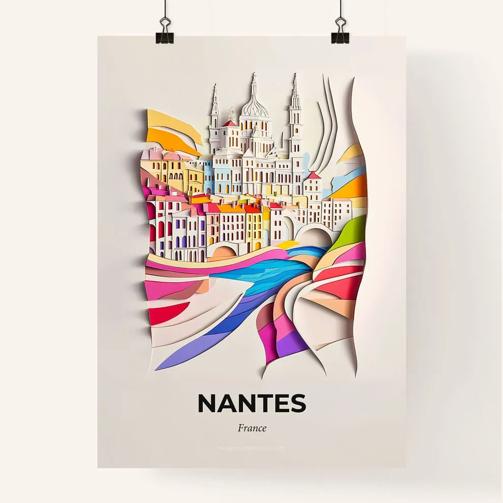 Vivid Nantes, France, Colorful Poster