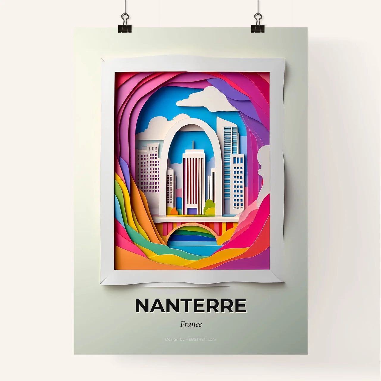 Vivid Nanterre, France, Colorful Poster