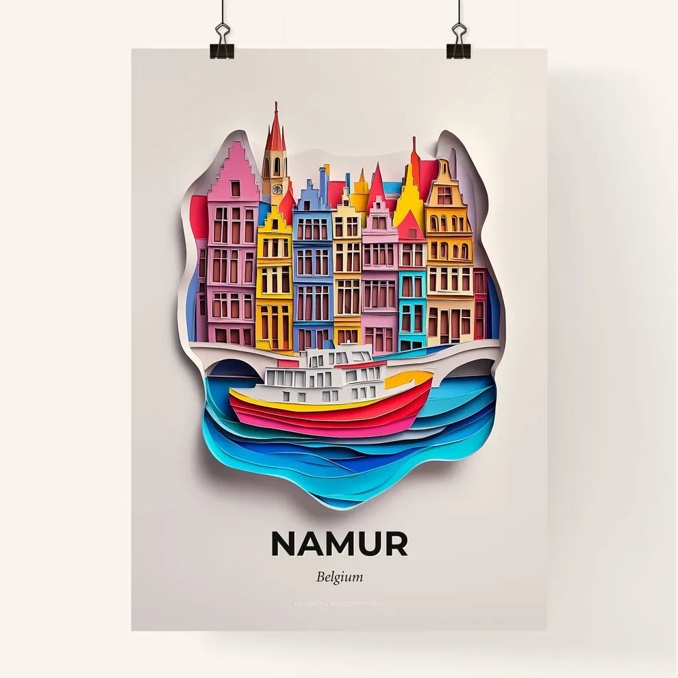 Vivid Namur , Belgium, Colorful Poster
