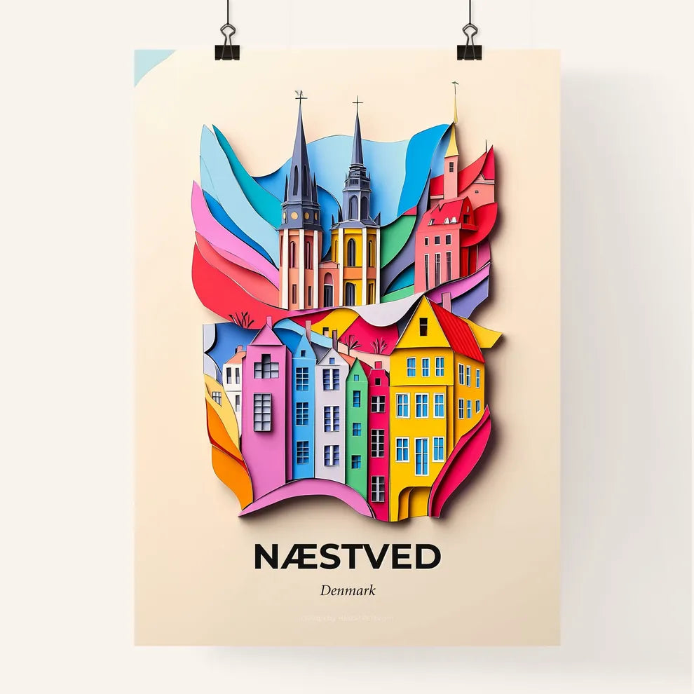 Vivid Næstved, Denmark, Colorful Poster