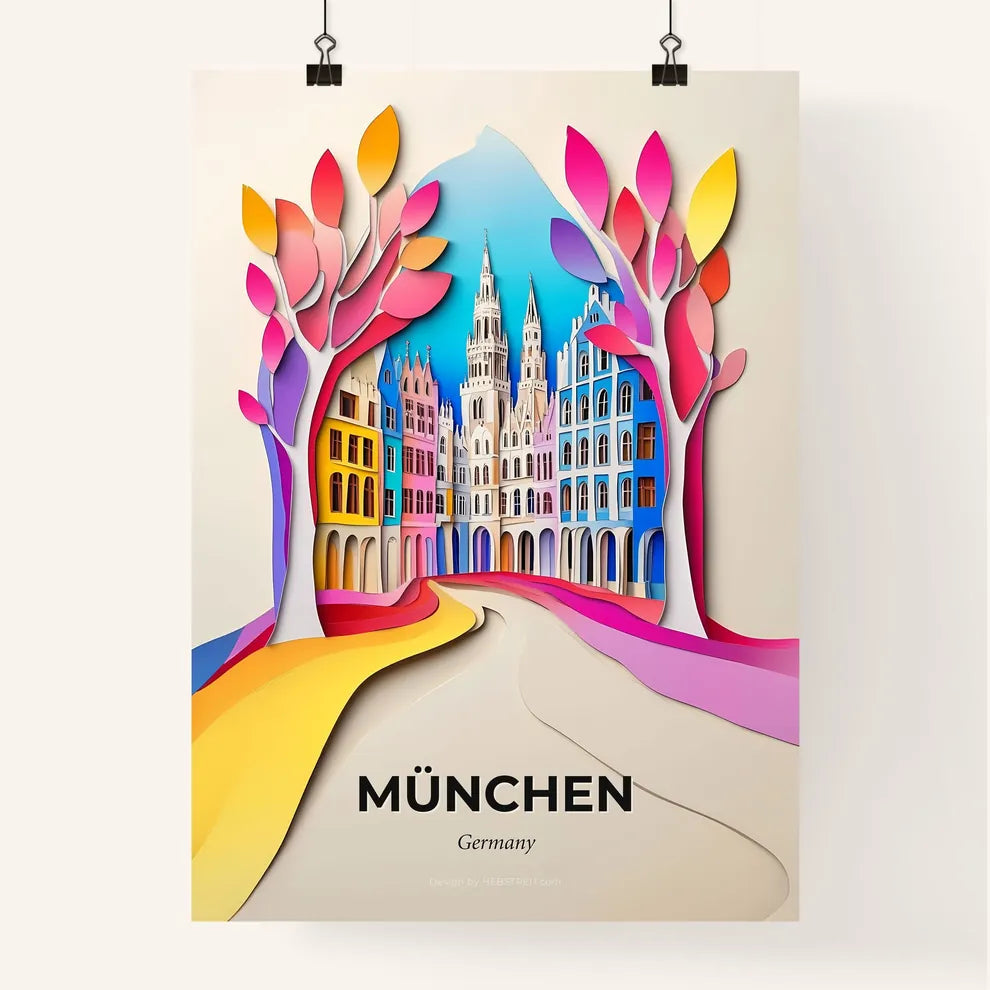 Vivid München, Germany, Colorful Poster