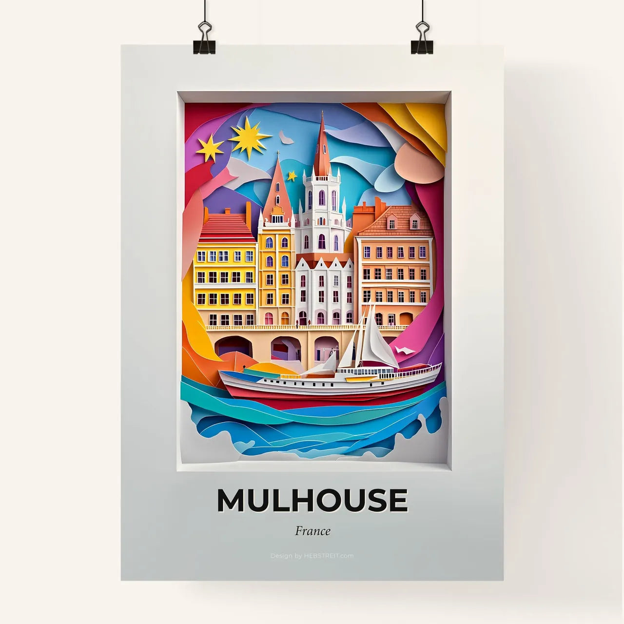 Vivid Mulhouse, France, Colorful Poster