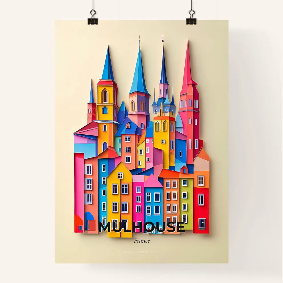 Vivid Mulhouse, France, Colorful Poster