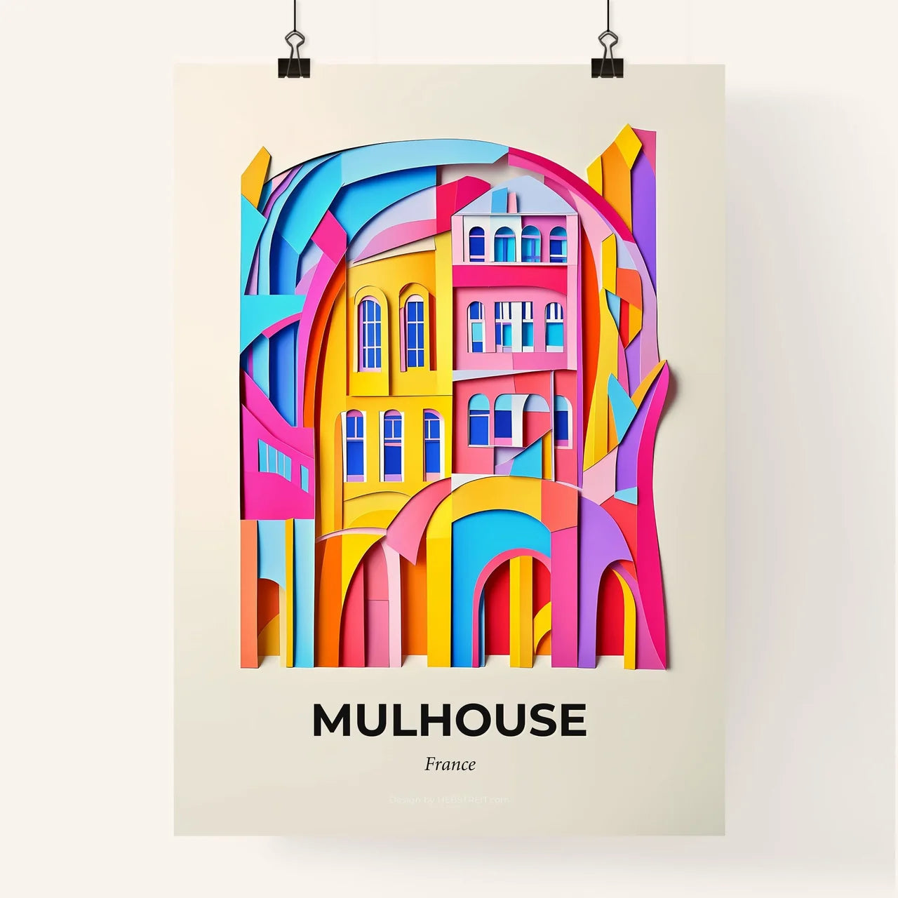 Vivid Mulhouse, France, Colorful Poster