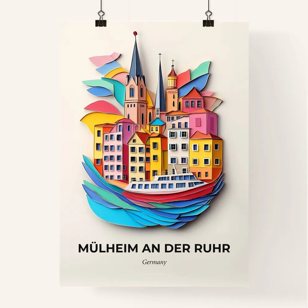 Vivid Mulheim an der Ruhr, Germany, Colorful Poster