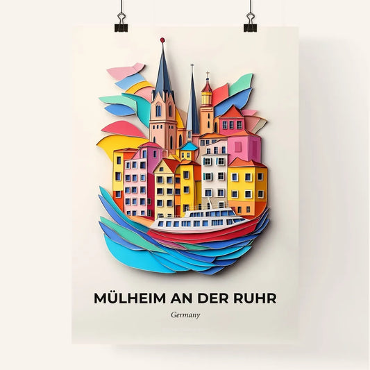 Vivid Mulheim an der Ruhr, Germany, Colorful Poster