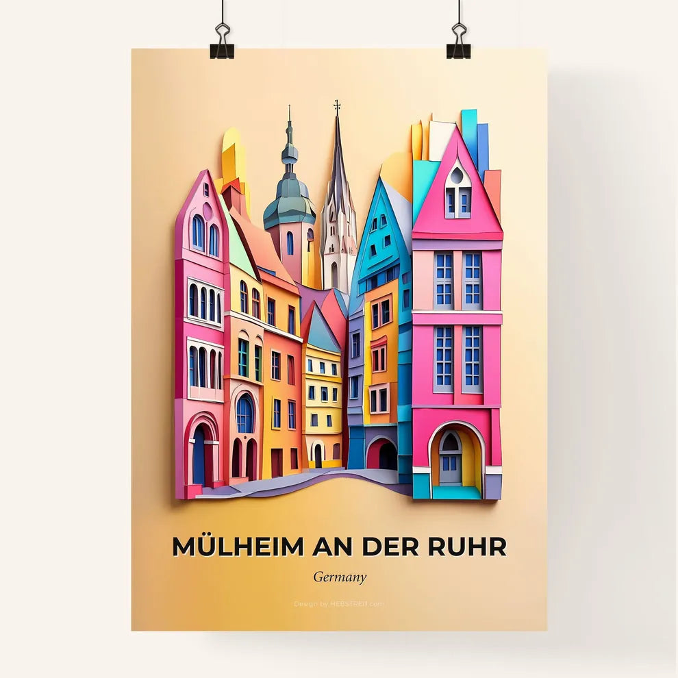 Vivid Mulheim an der Ruhr, Germany, Colorful Poster