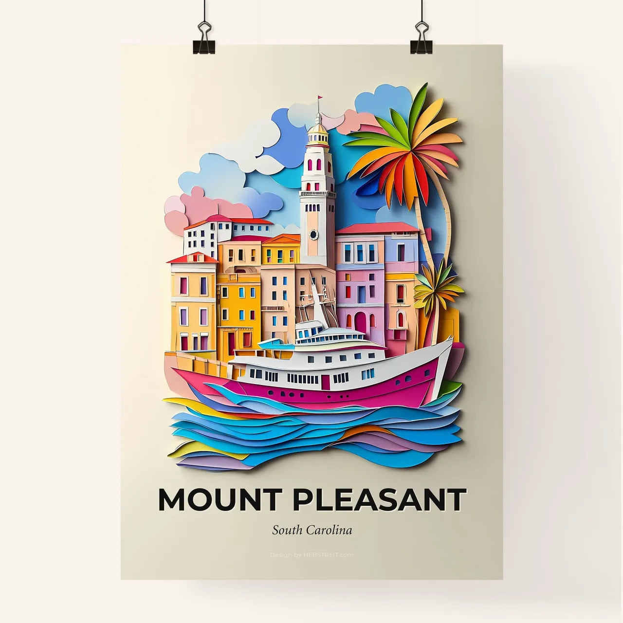 Vivid Mount Pleasant, South Carolina, Colorful Poster
