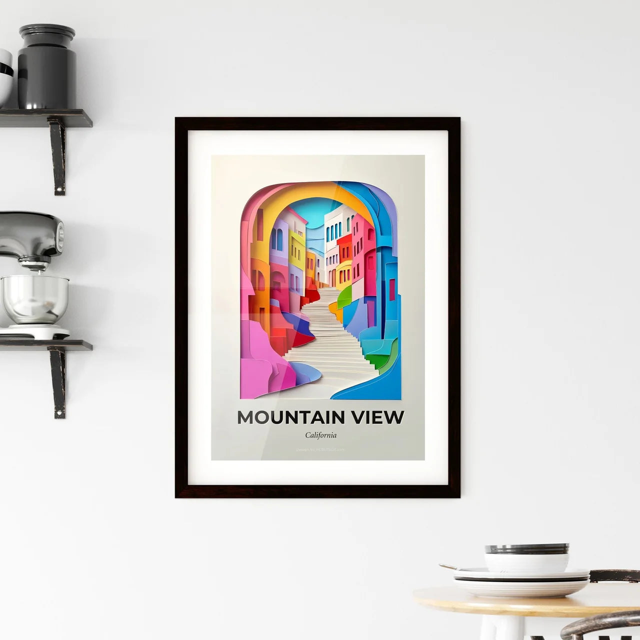 Vivid Mountain View, California, Framed Wall Art