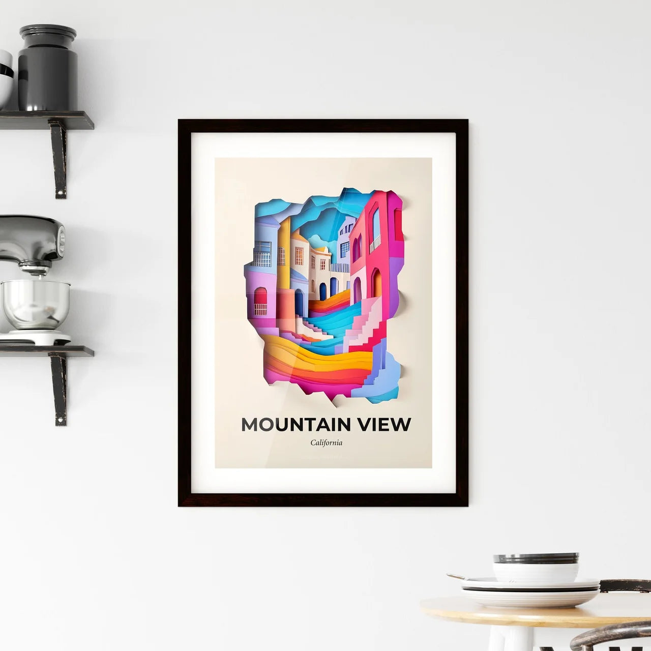 Vivid Mountain View, California, Framed Wall Art
