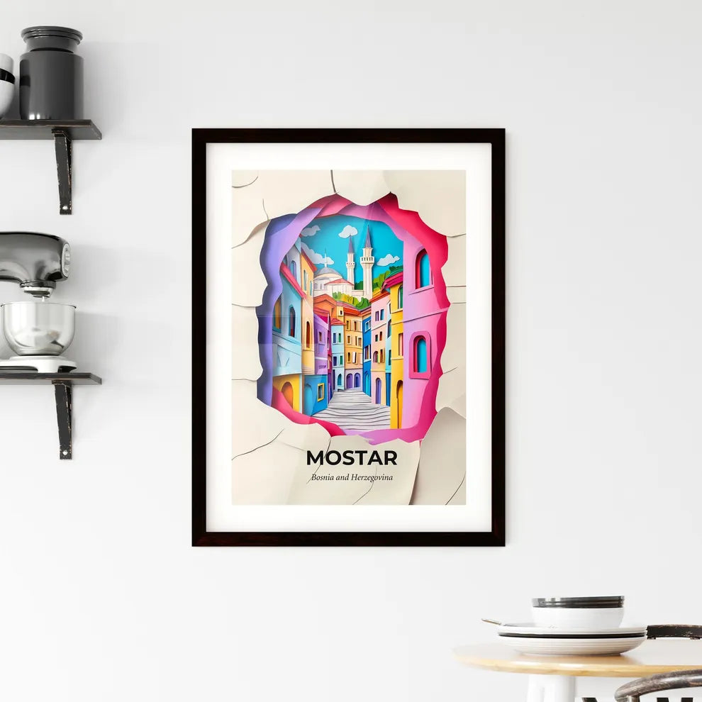 Vivid Mostar, Bosnia and Herzegovina, Framed Wall Art