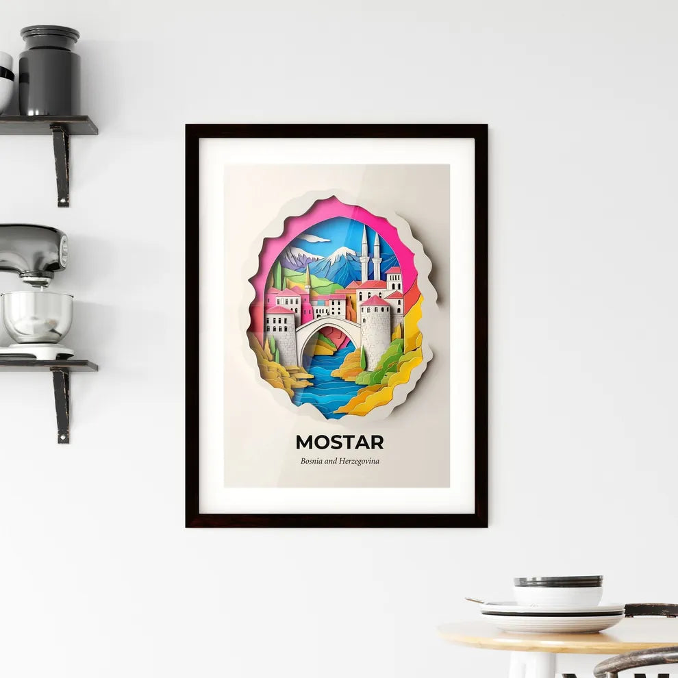 Vivid Mostar, Bosnia and Herzegovina, Framed Wall Art