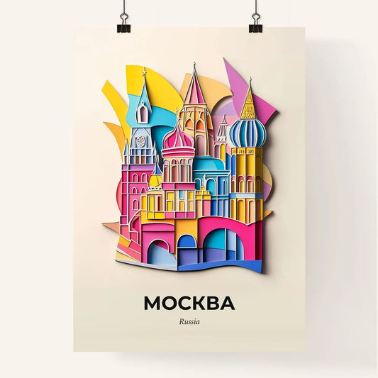 Vivid Moscow, Russia, Colorful Poster