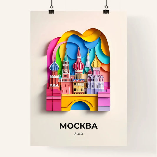 Vivid Moscow, Russia, Colorful Poster