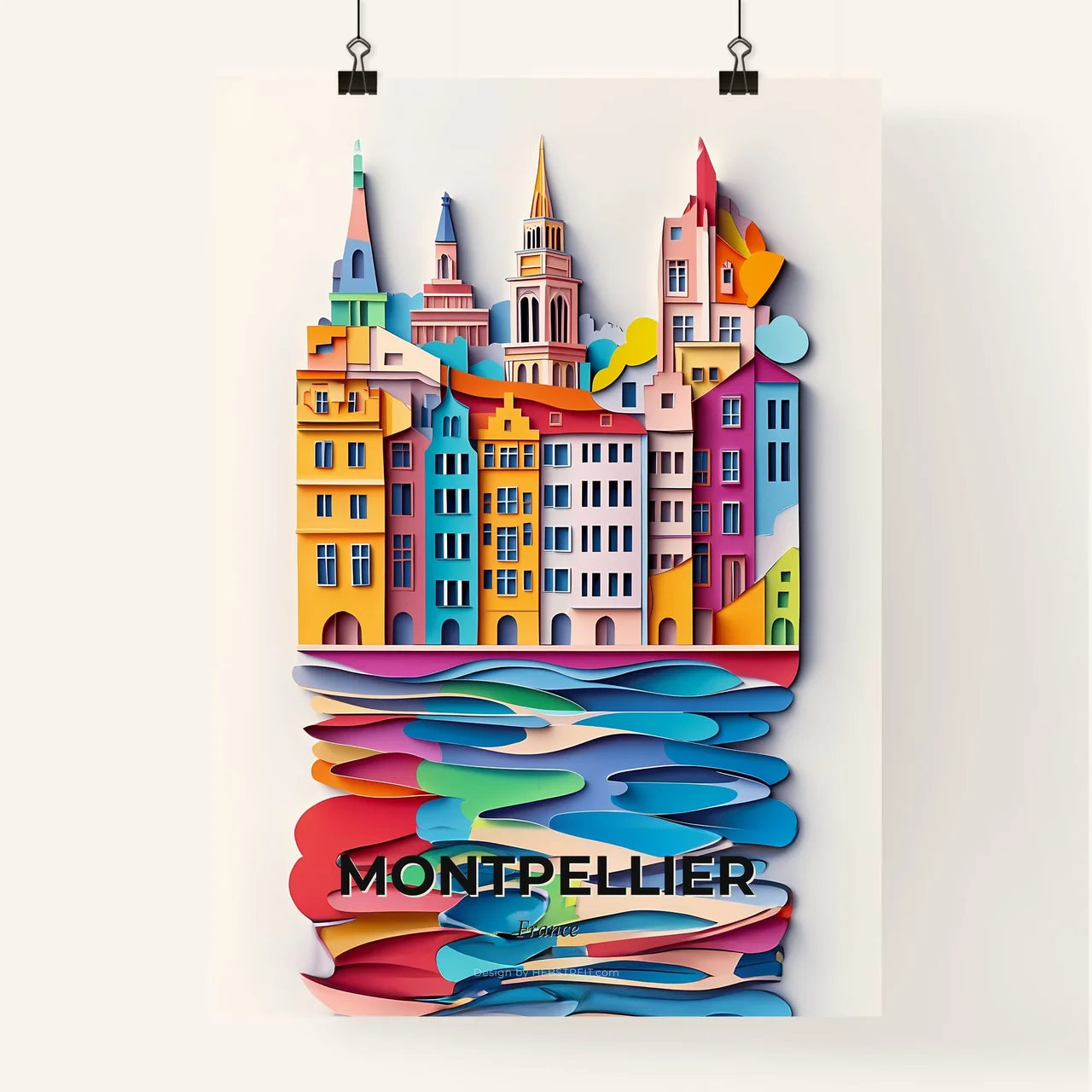 Vivid Montpellier, France, Colorful Poster