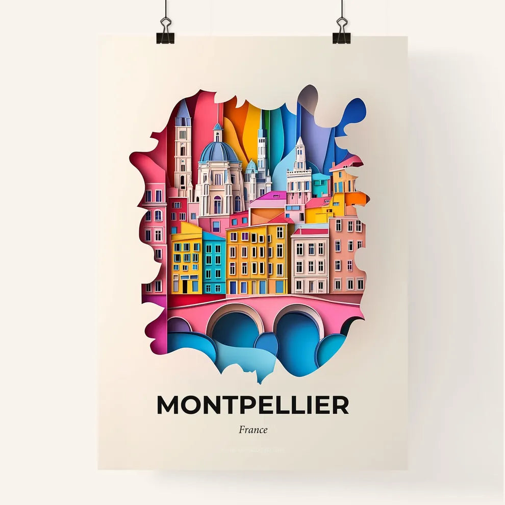 Vivid Montpellier, France, Colorful Poster