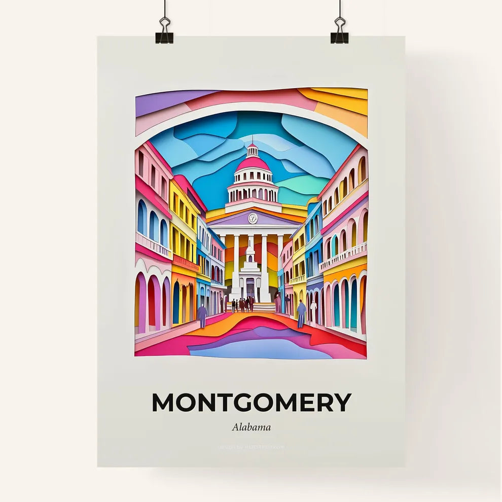 Vivid Montgomery, Alabama, Colorful Poster