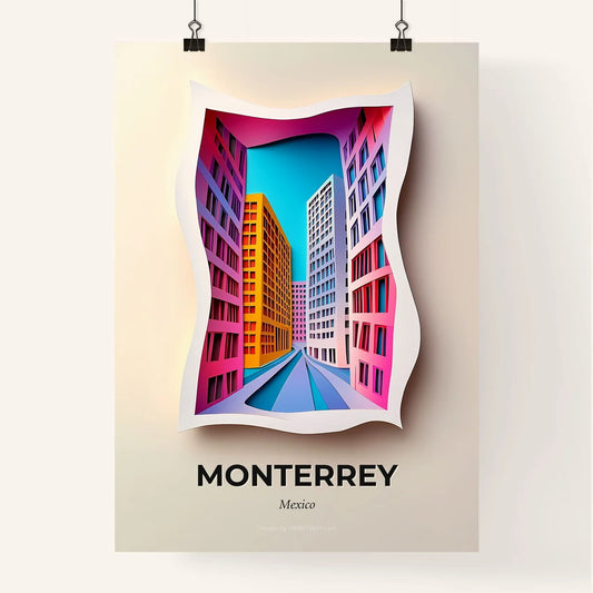 Vivid Monterrey, Mexico, Colorful Poster