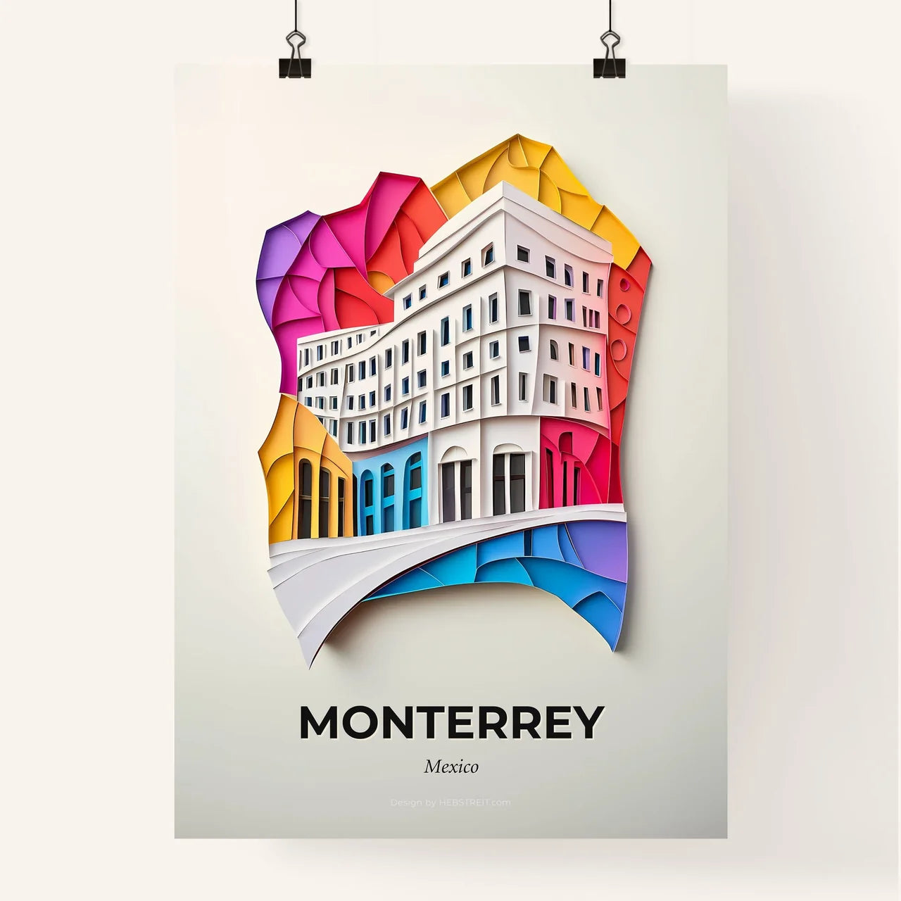 Vivid Monterrey, Mexico, Colorful Poster