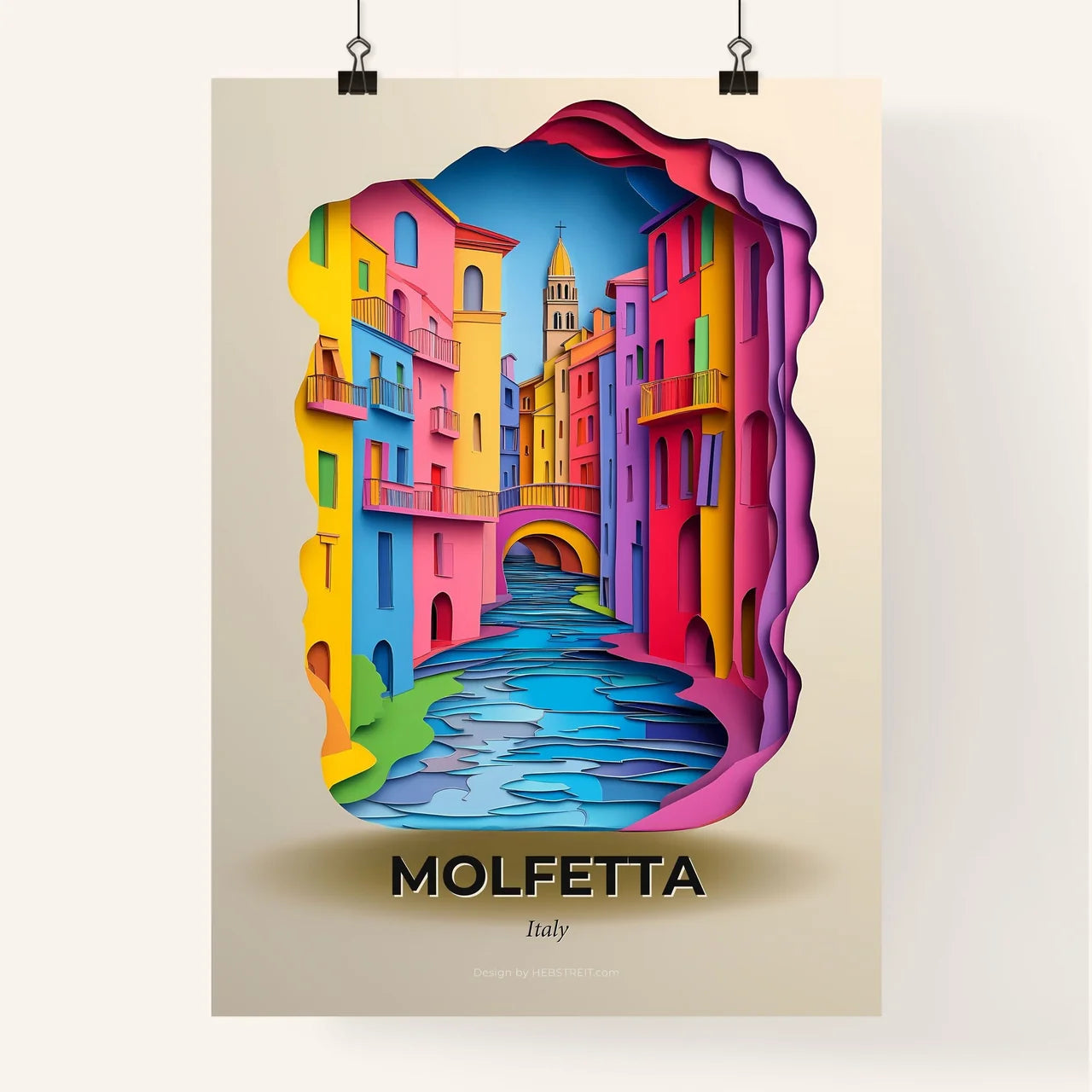 Vivid Molfetta, Italy, Colorful Poster
