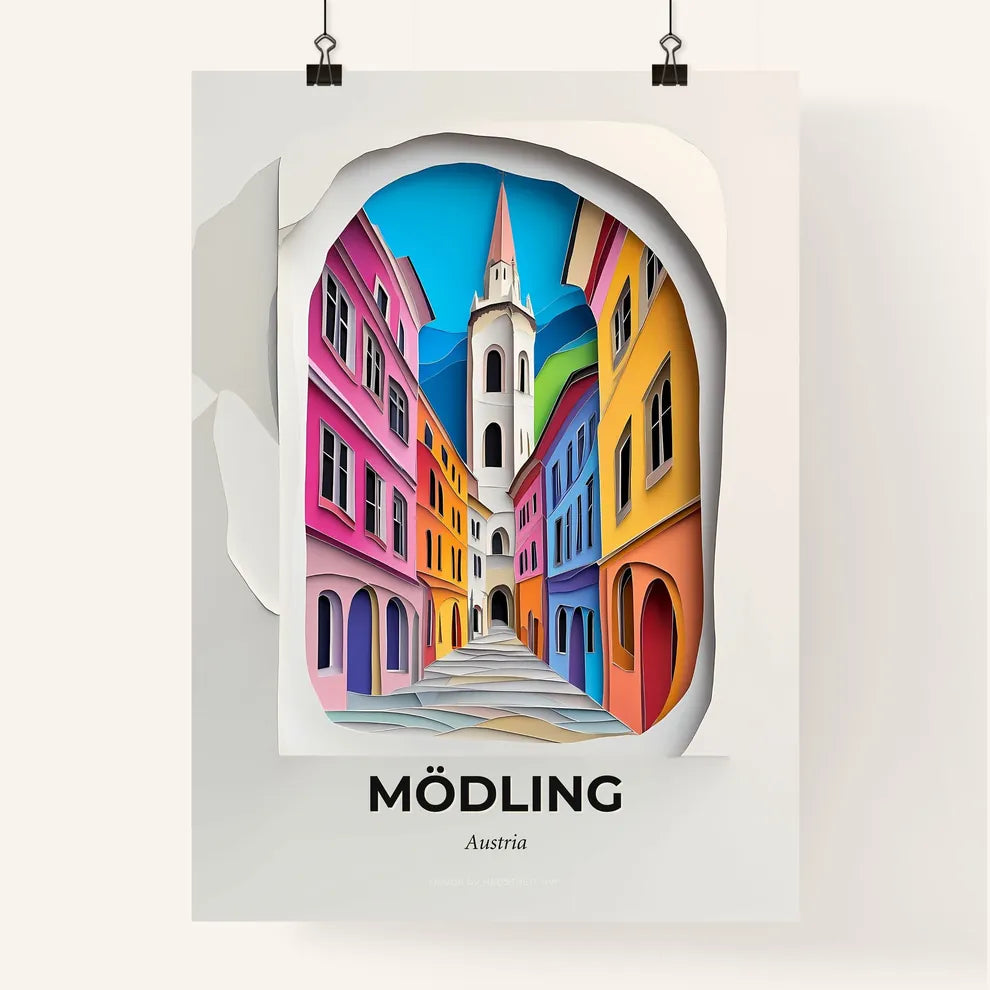Vivid Mödling, Austria, Colorful Poster