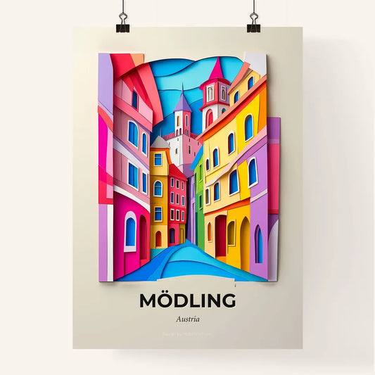 Vivid Mödling, Austria, Colorful Poster