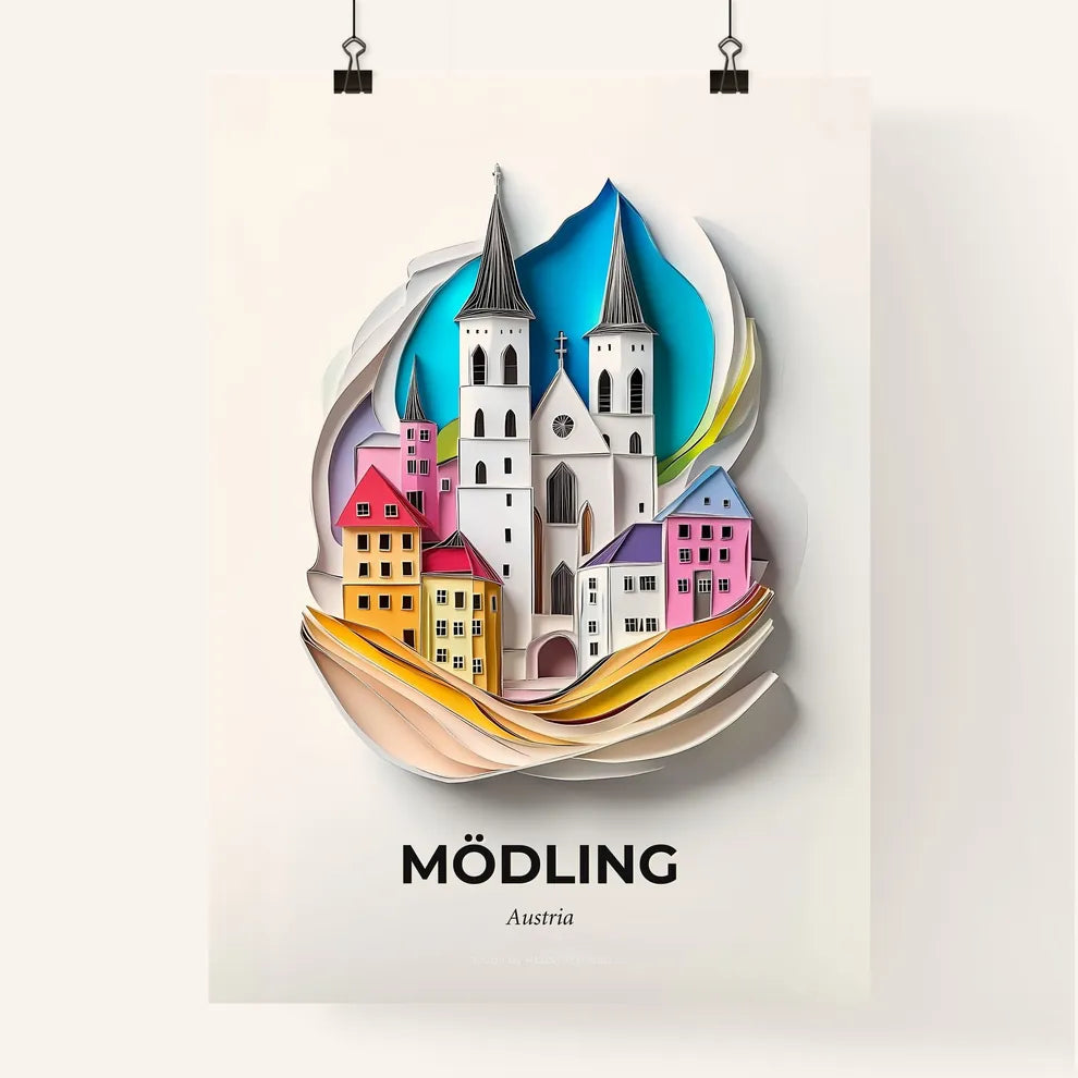 Vivid Mödling, Austria, Colorful Poster