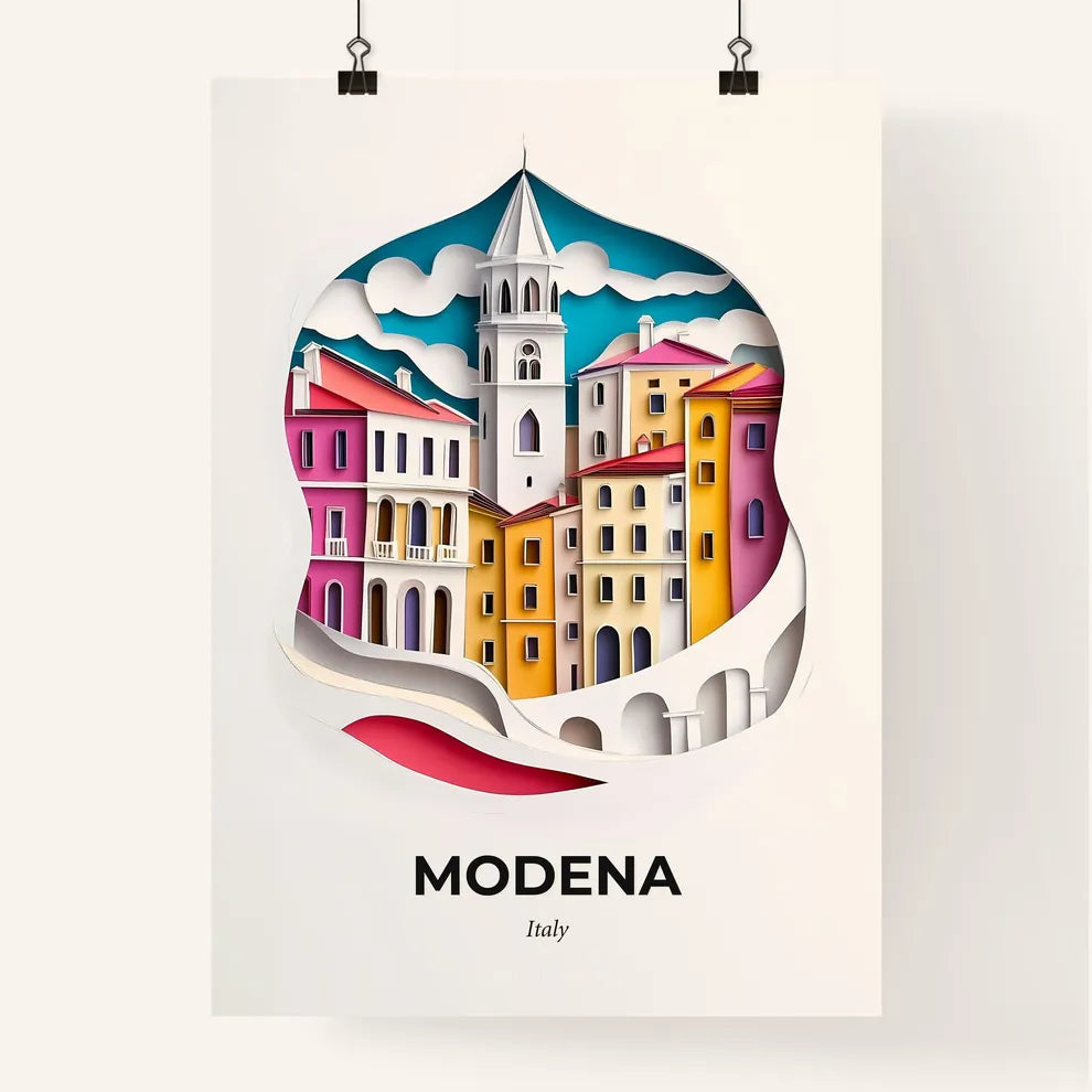 Vivid Modena, Italy, Colorful Poster