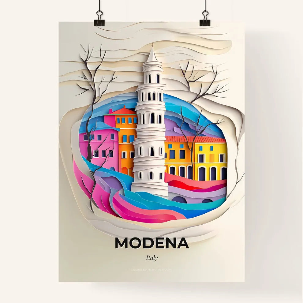 Vivid Modena, Italy, Colorful Poster