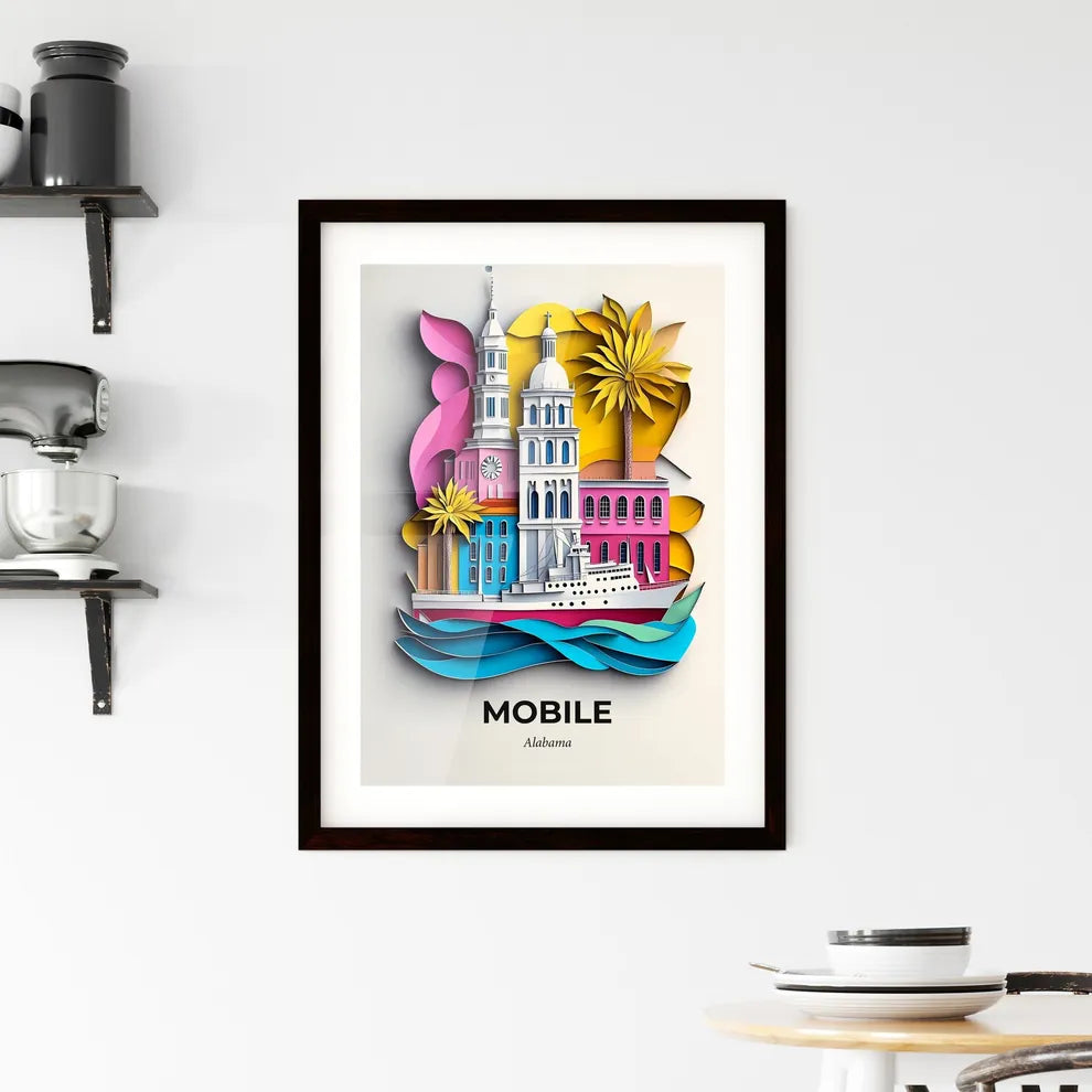 Vivid Mobile, Alabama, Framed Wall Art
