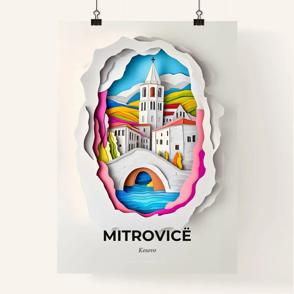 Vivid Mitrovicë / Kosovska Mitrovica, Kosovo, Colorful Poster