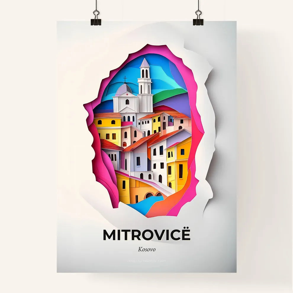 Vivid Mitrovicë / Kosovska Mitrovica, Kosovo, Colorful Poster