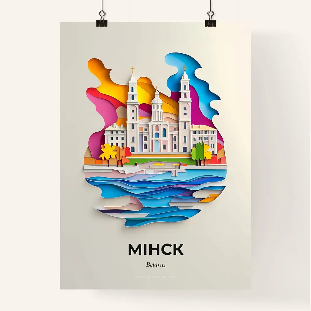 Vivid Minsk, Belarus, Colorful Poster