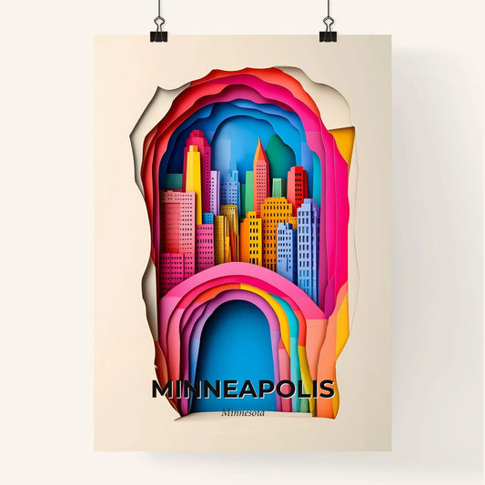 Vivid Minneapolis, Minnesota, Colorful Poster