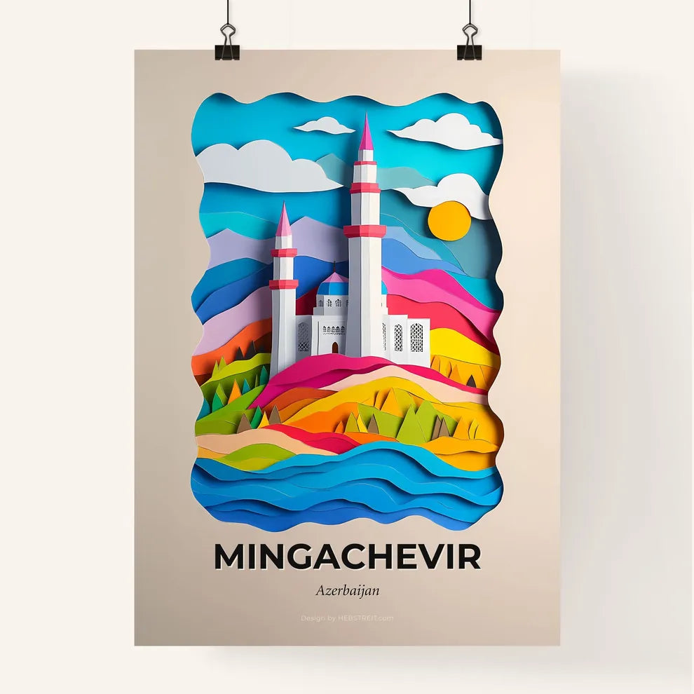 Vivid Mingachevir, Azerbaijan, Colorful Poster