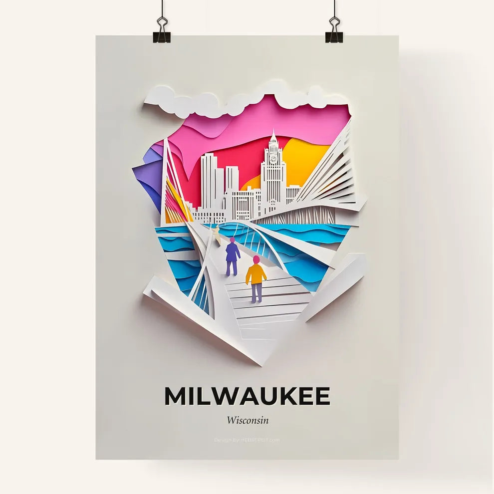 Vivid Milwaukee, Wisconsin, Colorful Poster