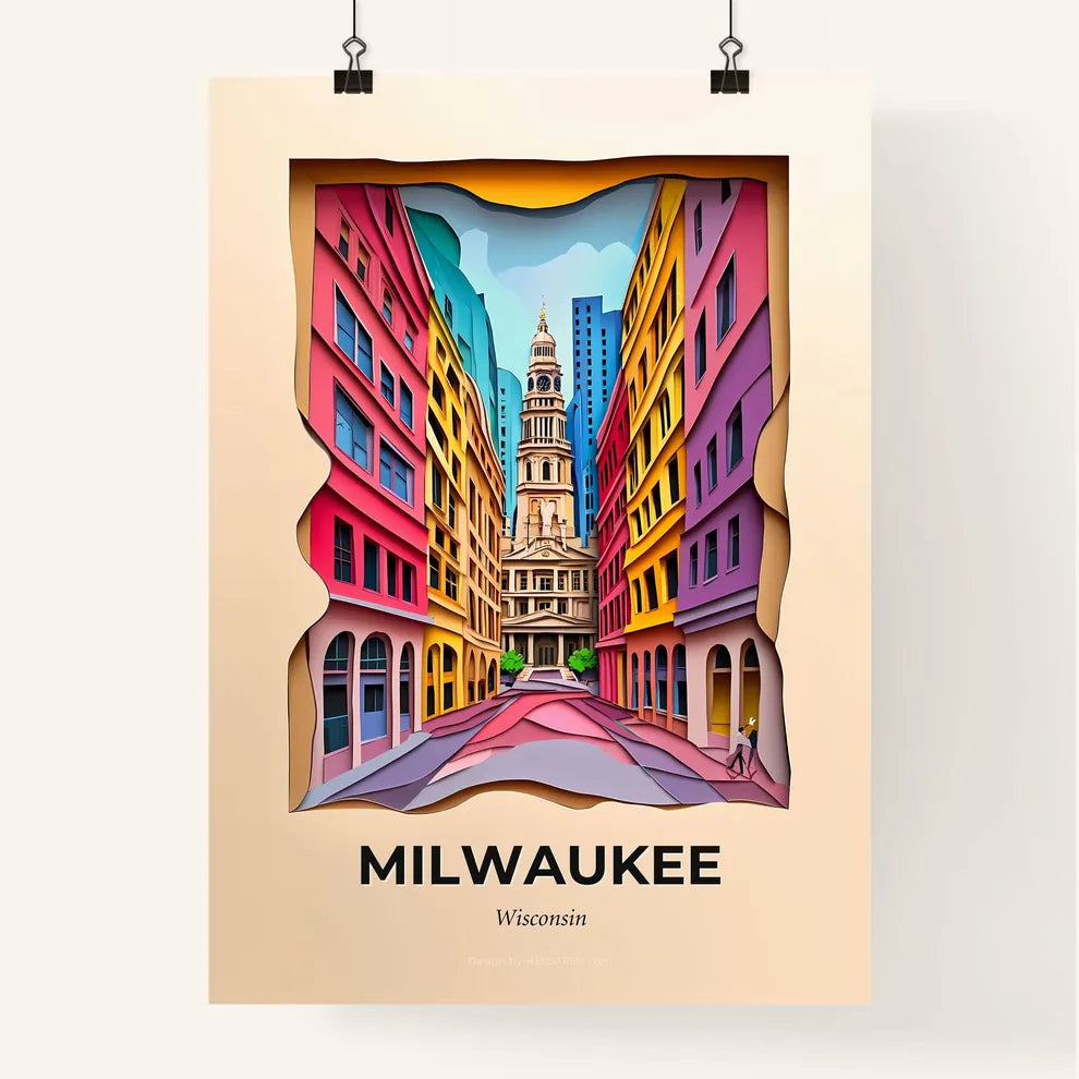 Vivid Milwaukee, Wisconsin, Colorful Poster