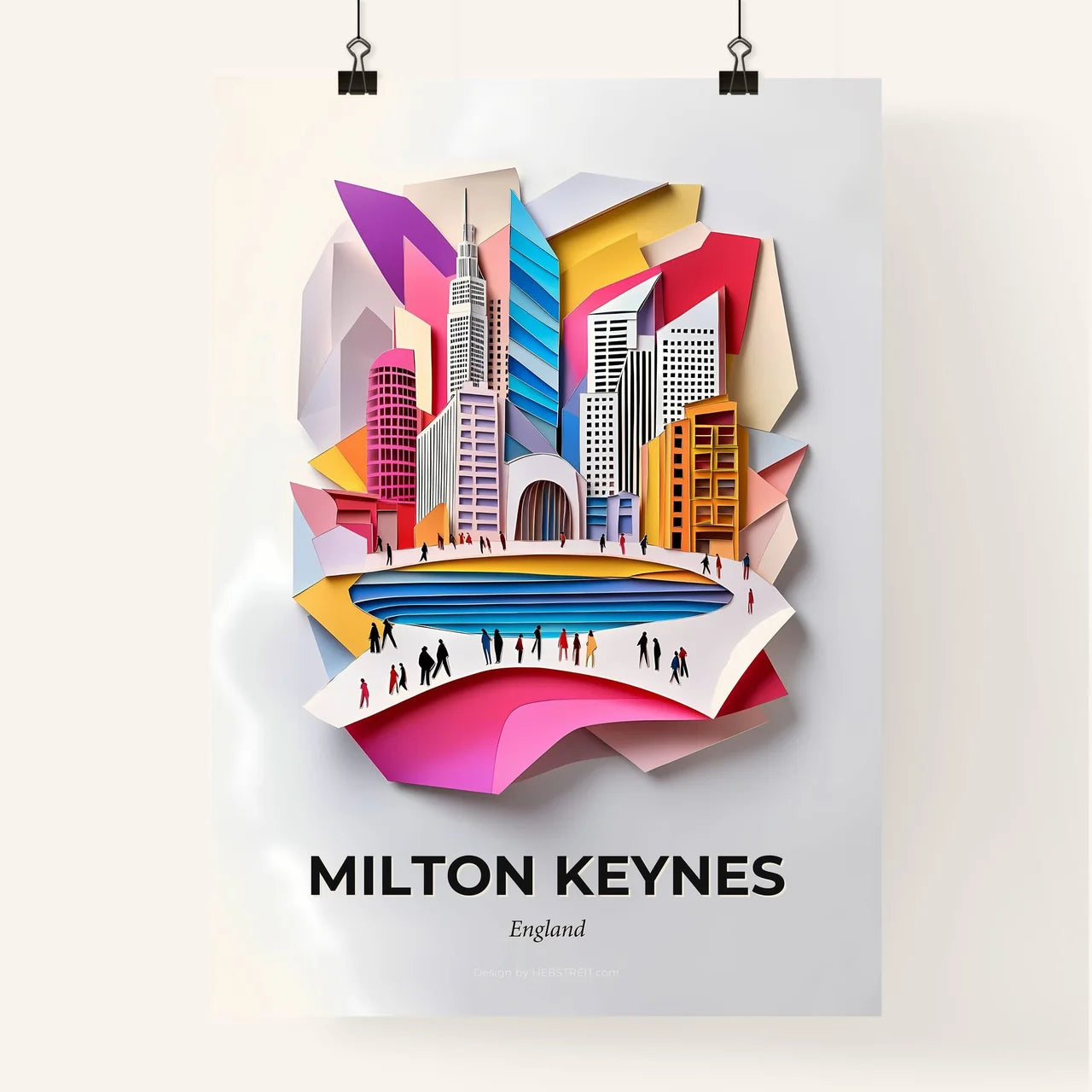 Vivid Milton Keynes, England, Colorful Poster