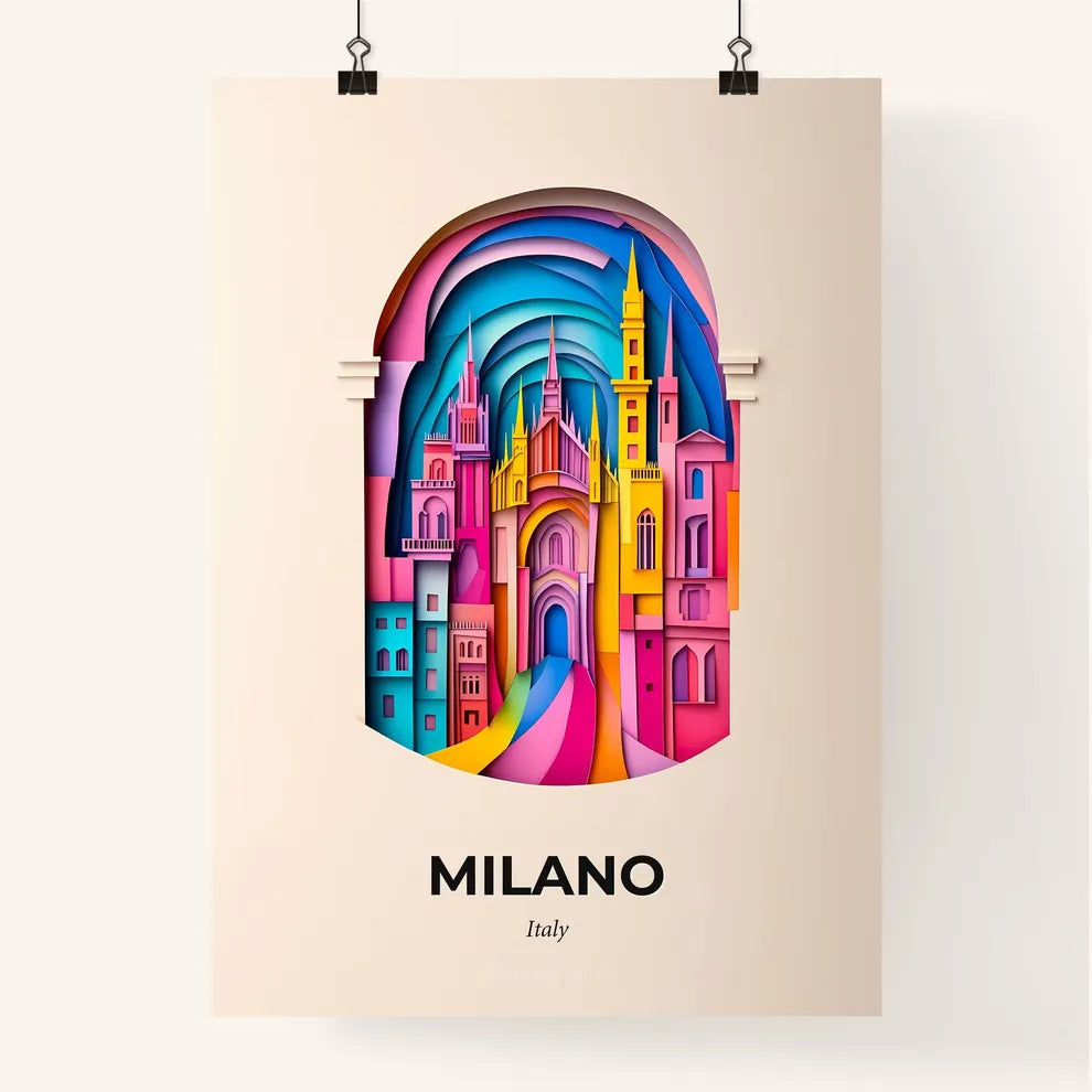 Vivid Milan, Italy, Colorful Poster