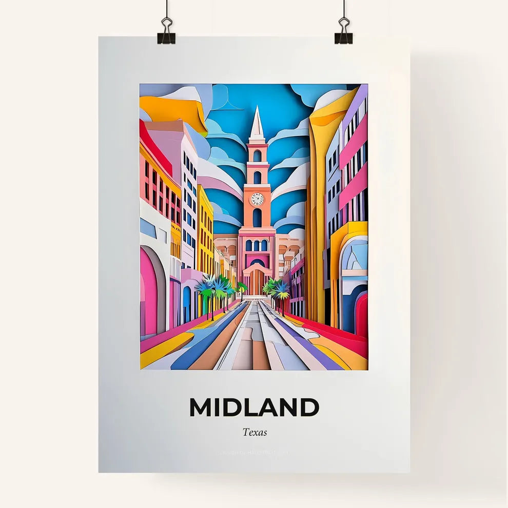 Vivid Midland, Texas, Colorful Poster