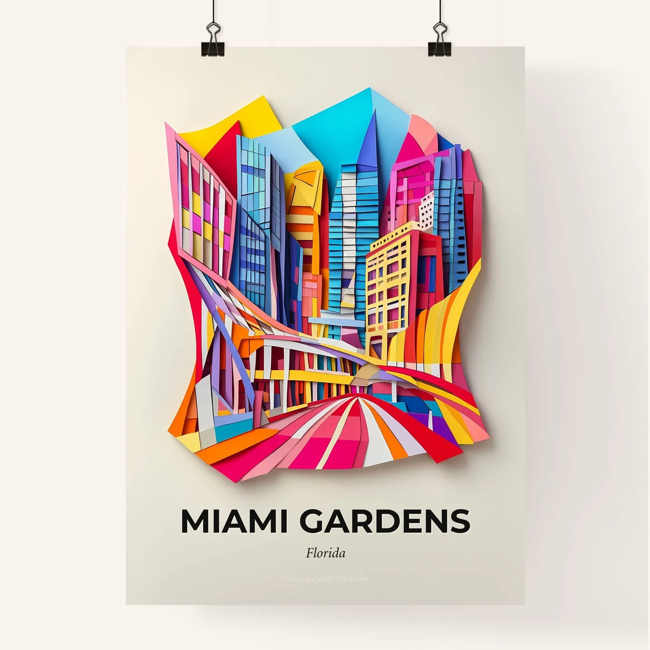 Vivid Miami Gardens, Florida, Colorful Poster