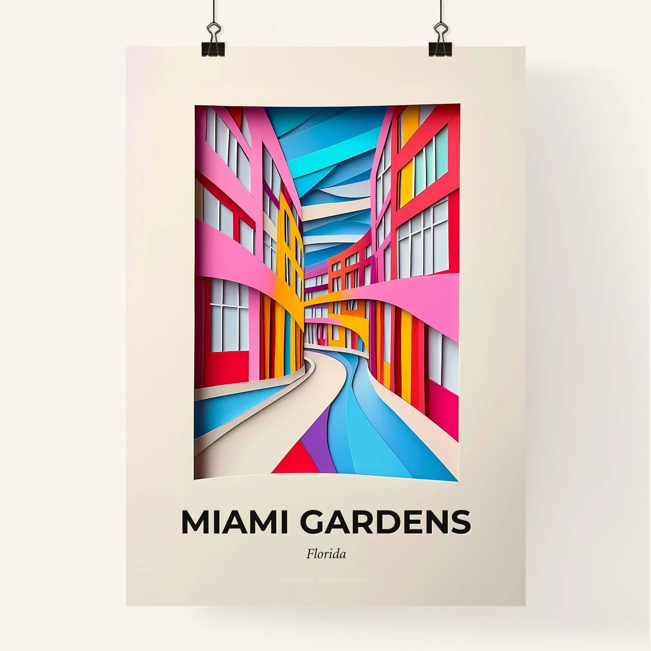 Vivid Miami Gardens, Florida, Colorful Poster
