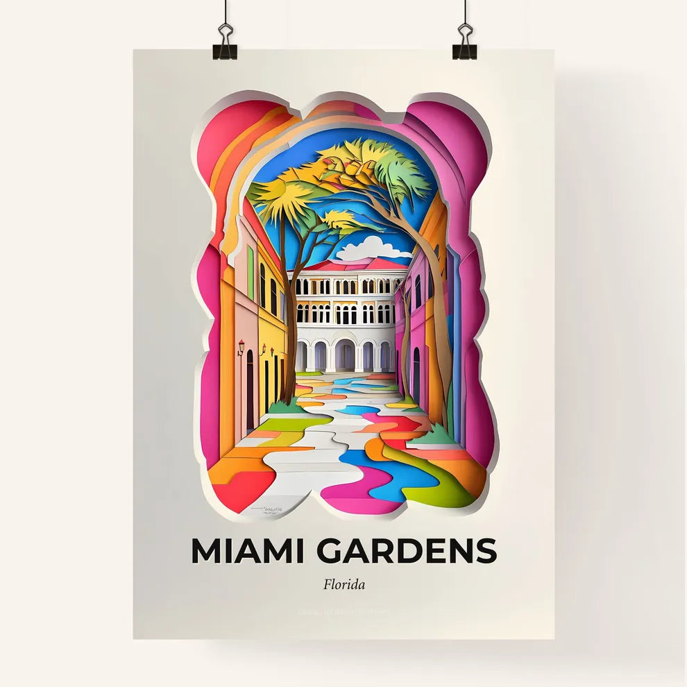 Vivid Miami Gardens, Florida, Colorful Poster