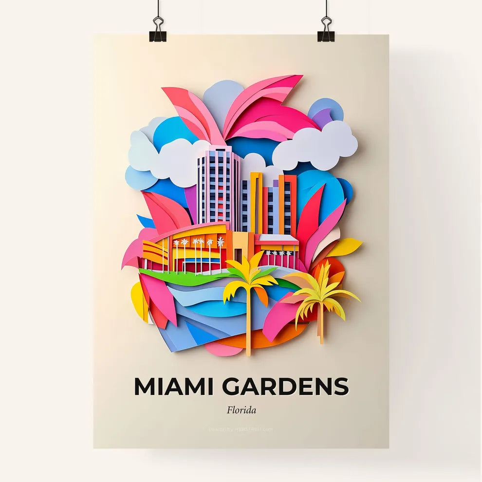 Vivid Miami Gardens, Florida, Colorful Poster