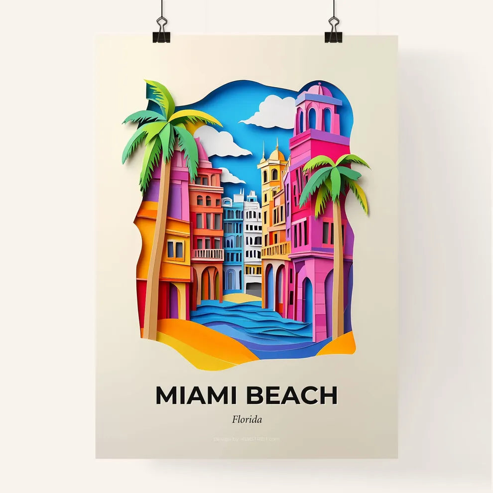 Vivid Miami Beach, Florida, Colorful Poster