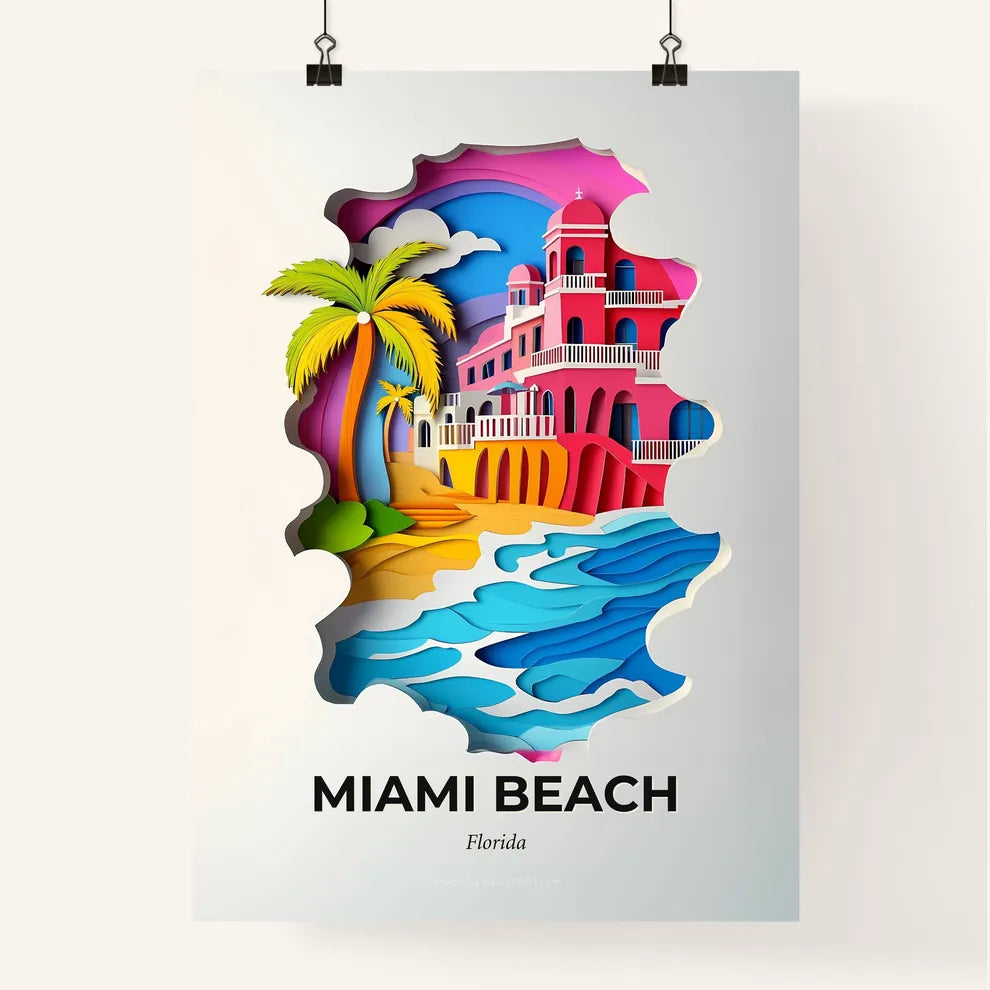 Vivid Miami Beach, Florida, Colorful Poster
