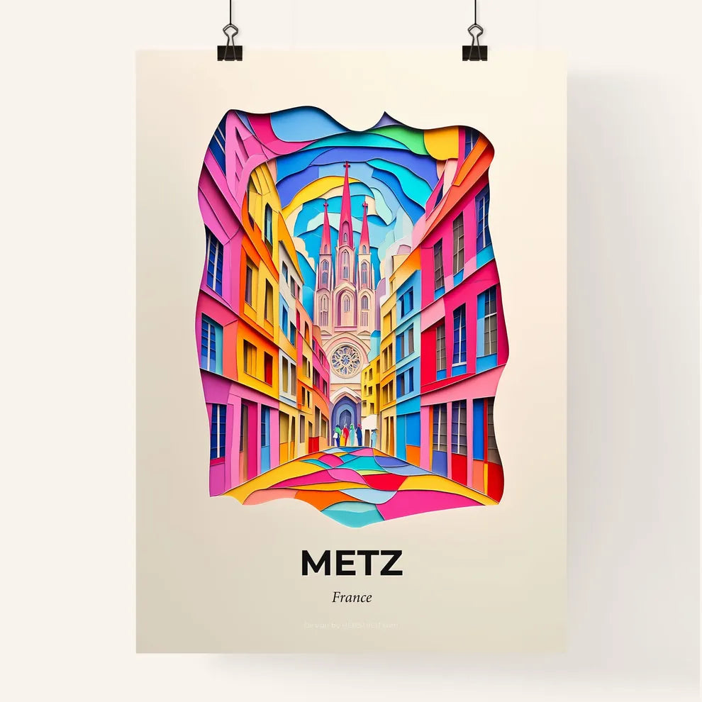 Vivid Metz, France, Colorful Poster
