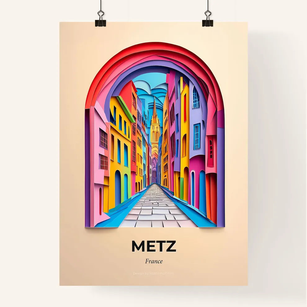 Vivid Metz, France, Colorful Poster